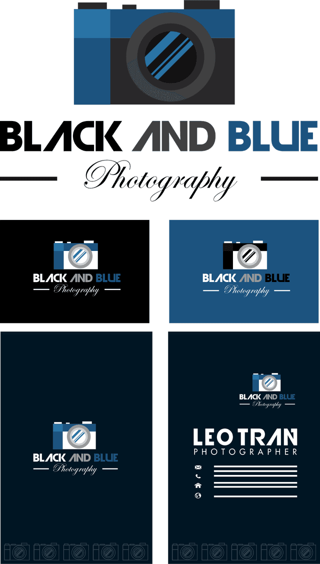 black and blue photography Logo Template download