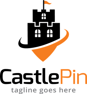 Castle pin Logo Template download