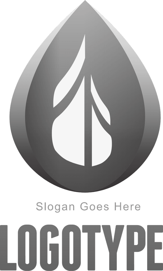Clean Grey Drop Logo Template download