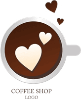 Coffee Cup Heart Logo Template download