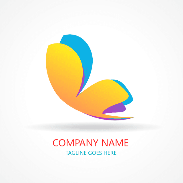 Colorful butterfly Logo Template download
