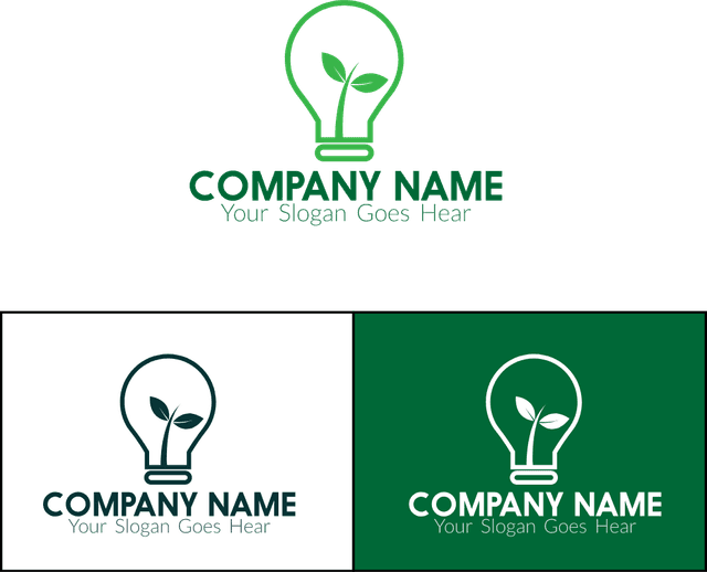 eco sets leaf light bulb Logo Template download