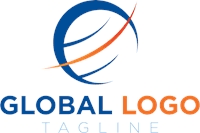 Global  blue and orange Logo Template download