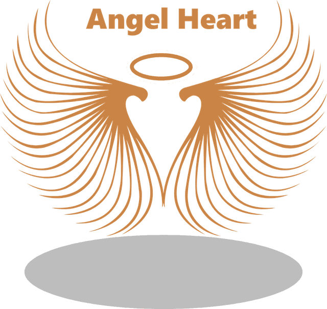 golden angel heart Logo Template download