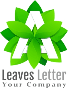 leaves letter Logo Template download