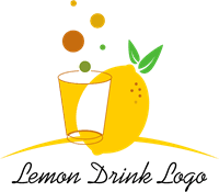 Lemon Drinks Food Glass Logo Template download