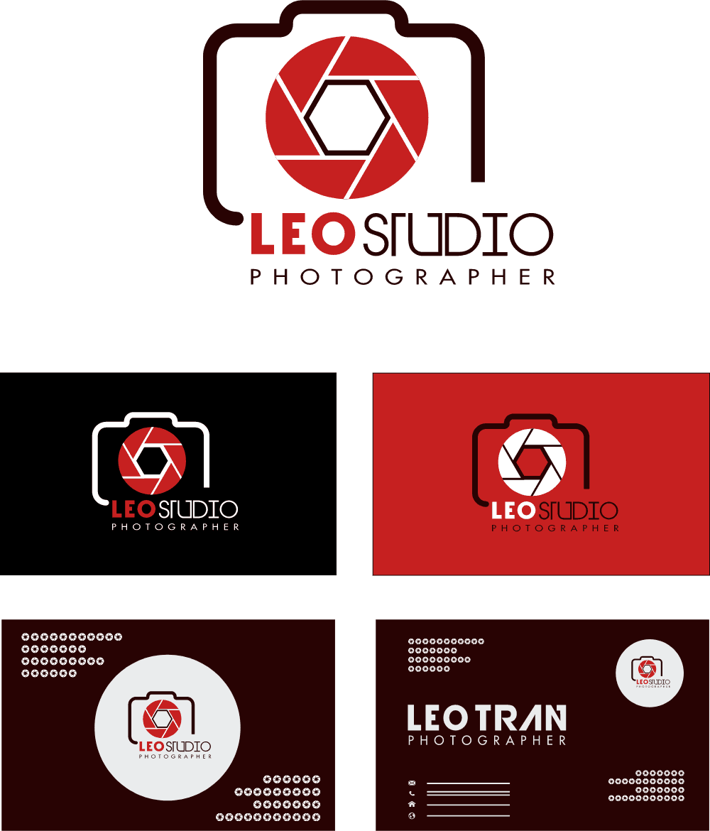 leo studio photographer Logo Template download