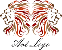 Lion Head Art Logo Template download