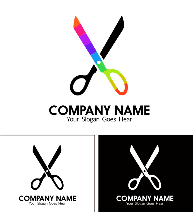 Magic scissors company Logo Template download