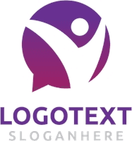 Purple speech bubble Logo Template download