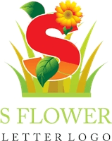 S Flower Green Grass Logo Template download