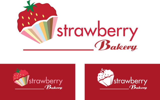 strawberry bakery Logo Template download