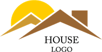 Sun House Building Logo Template download