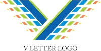 V Pixel Letter Logo Template download