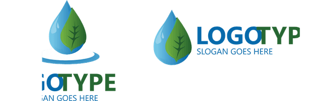 Water Drop with Leaf Logo Template download