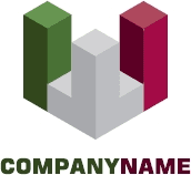 Letter W Building Blocks Logo Template download