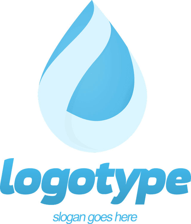 Blue Pure Water Drop Logo Template download