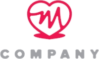 M Heart Logo Template download