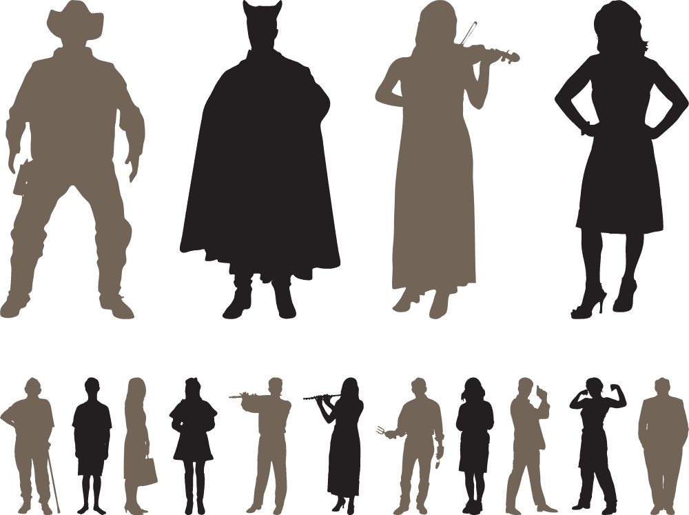 People Silhouettes Designs Pack Logo Template download