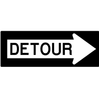 DETOUR BLACK ROAD SIGN Logo download