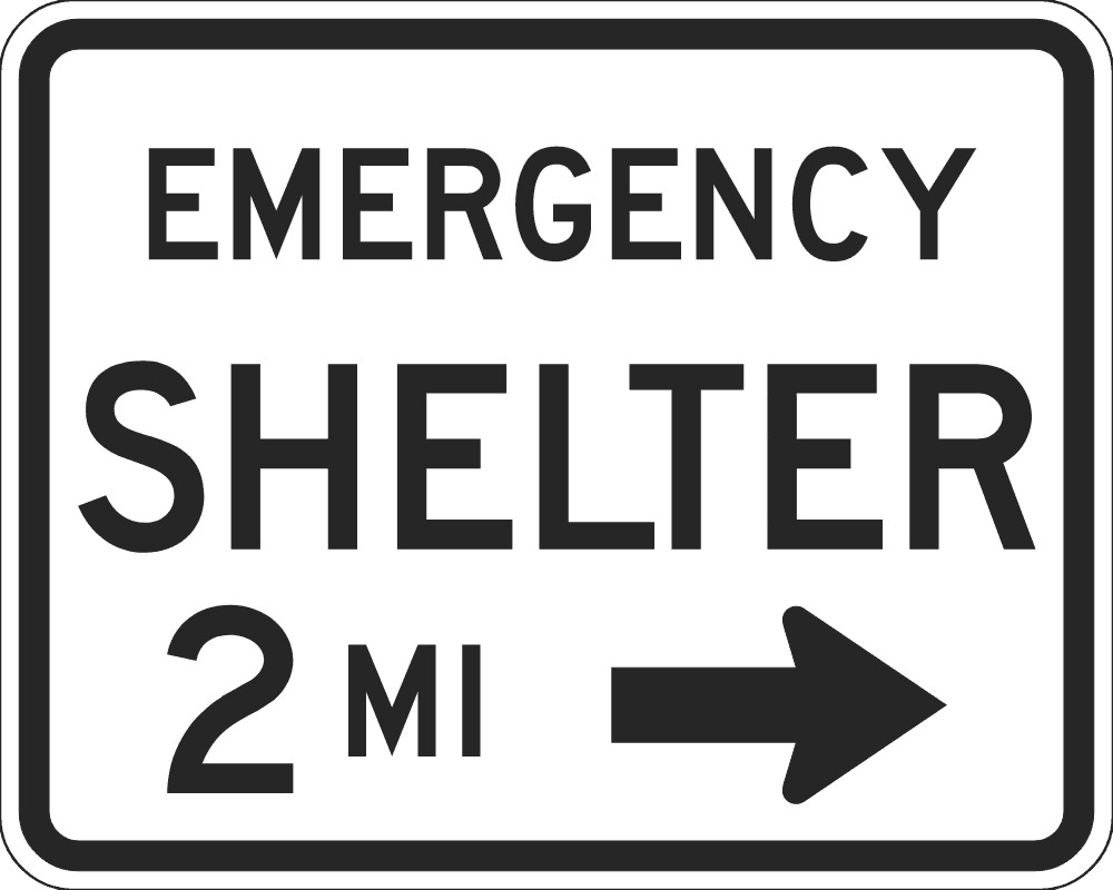 EMERGENCY SHELTER ROAD SIGN Logo download