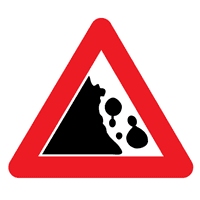 FALLING ROCKS ROAD SIGN Logo download
