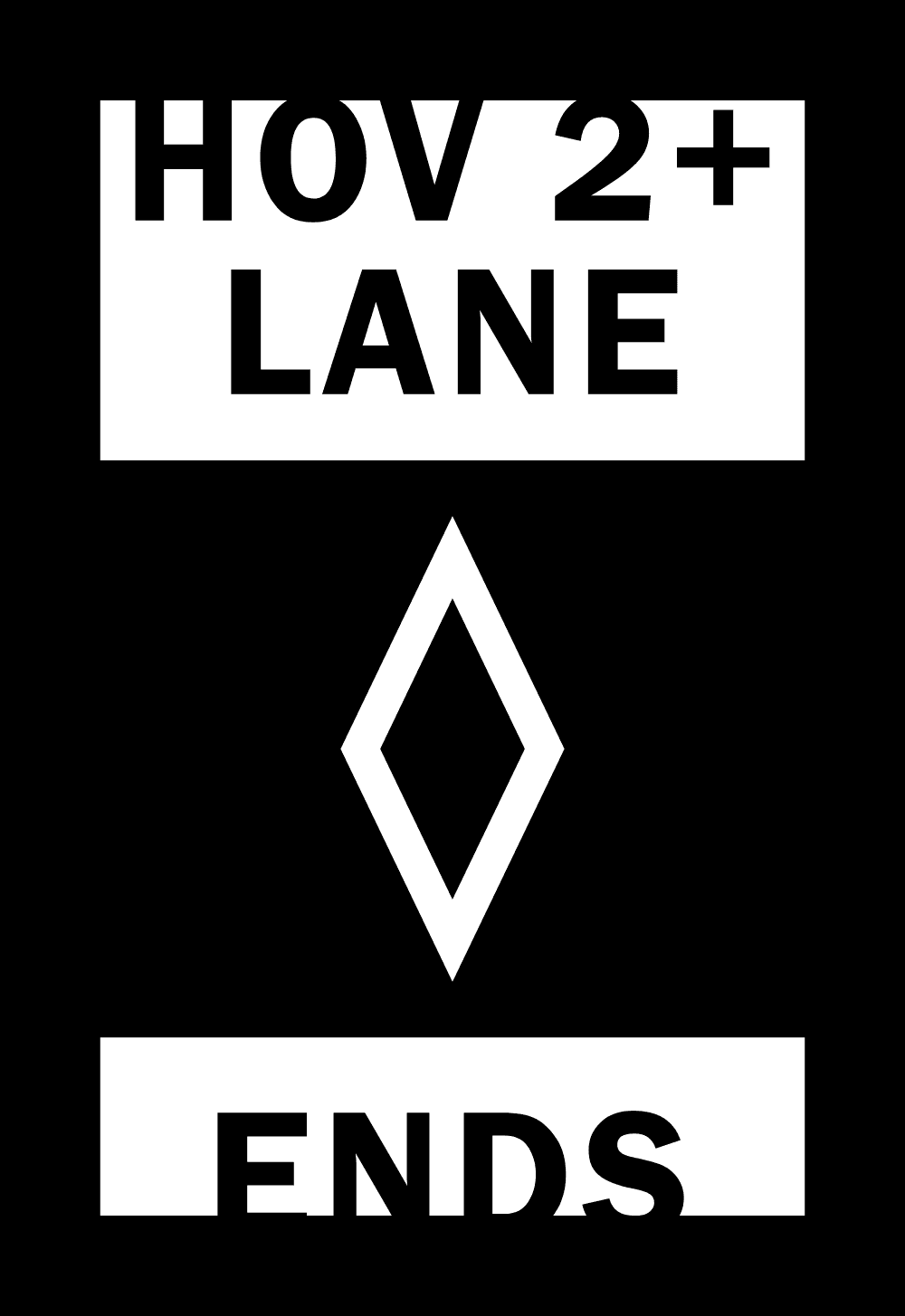 HOV 2+ LANE ENDS Logo download