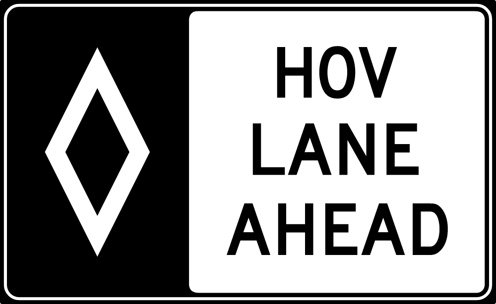 HOV LANE AHEAD ROAD SIGN Logo download