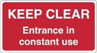 Keep Clear Entrance In Constant Use Logo download