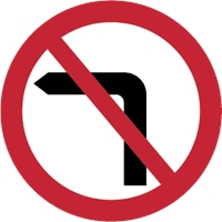 No left turn Logo download