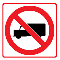 NO TRUCKS ROAD SIGN Logo download