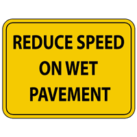REDUCE SPEED ON WET PAVEMENT SIGN Logo download
