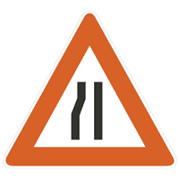 ROAD NARROWS LEFT SIGN Logo download