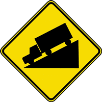 STEEP DOWNHILL GRADE ROAD SIGN Logo download