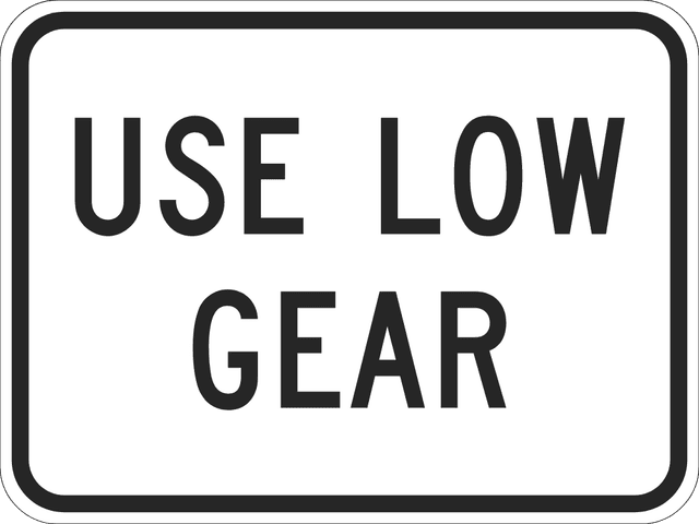 USE LOW GEAR SIGN Logo download