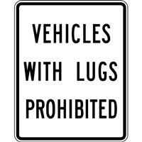 VEHICLES WITH LUGS ROAD SIGN Logo download