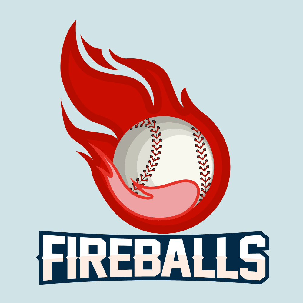 Flame with softball Logo Template download