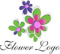 Flower Colour Art Logo Template Logos