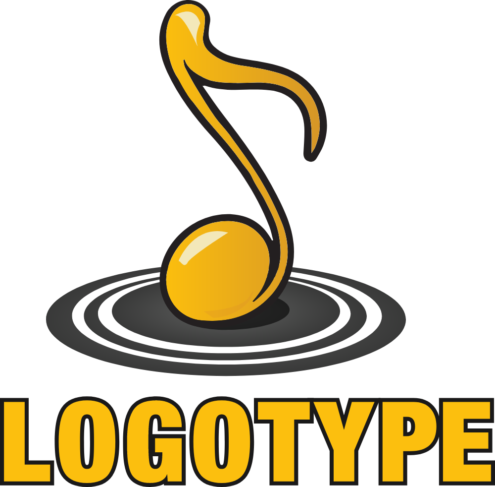 Golden Music Note Logo Template Logos