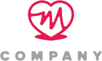 M Heart Logo Template Logos