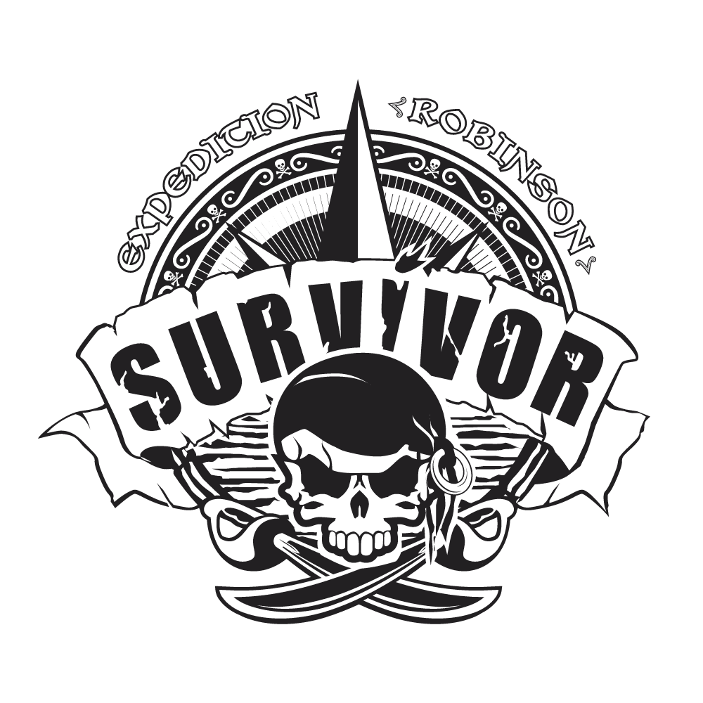 Survivor Expedition Robinson (B&W) Logo Logos